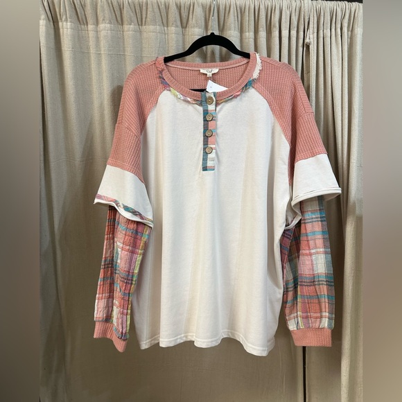 Easel Gold Plaid Button Down main image 1